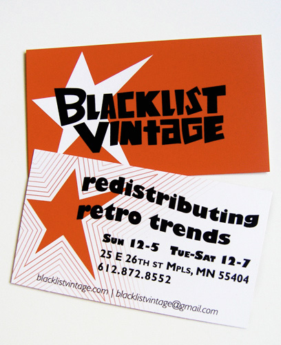 Blacklist Vintage business card