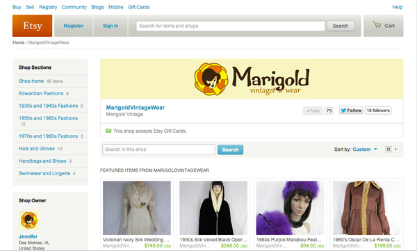 Marigold Vintage Wear on Etsy.com